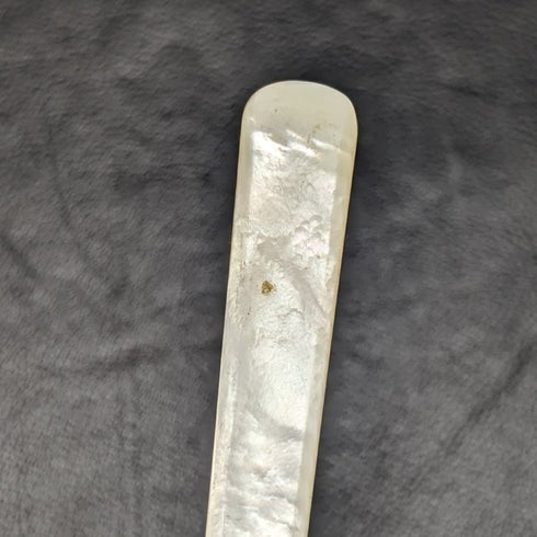 1925 British Vintage White Pearl Shell Handle Sterling Silver Blade Dessert Cutlery 4x2 Set